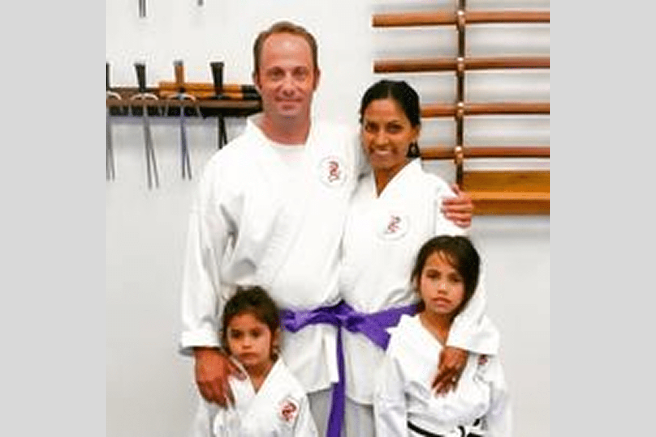 Group in white karate attire